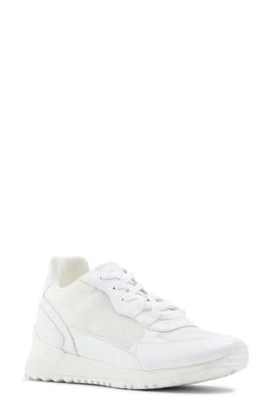 Shop Aldo Esclub Sneaker In White Faux Leather