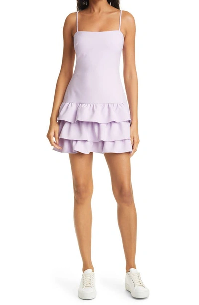 Shop Likely Amica Tiered Ruffle Hem Minidress In Orchid Bloom