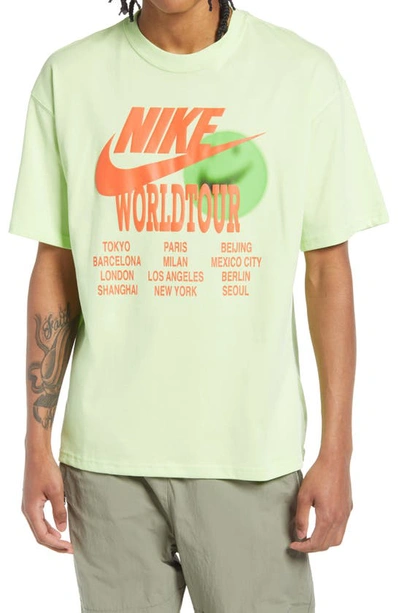 Nike World Tour Pack Graphic Oversized T-shirt In Lime-green | ModeSens