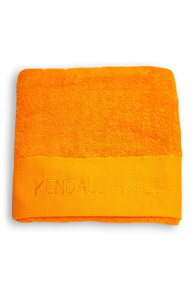 Shop Kendall + Kylie Oversized Beach Towel In Orange