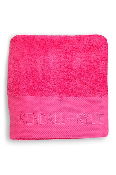 Shop Kendall + Kylie Oversized Beach Towel In Fuschia