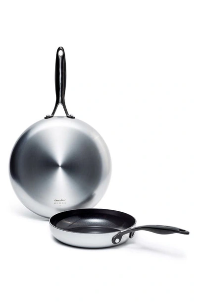 Shop Greenpan Venice Pro Noir 8-inch & 10-inch Stainless Steel Ceramic Nonstick Frying Pan Set