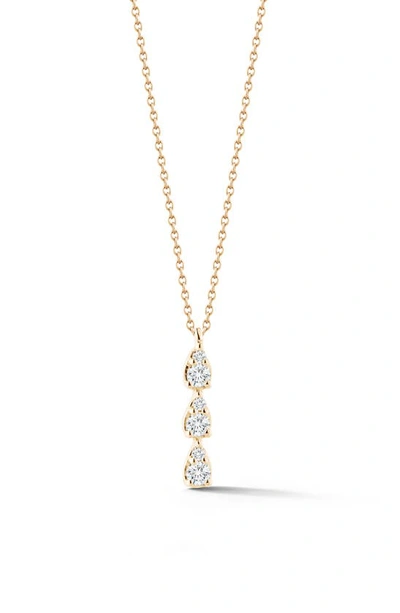 Shop Dana Rebecca Designs Sophia Ryan Triple Diamond Drop Necklace In Yellow Gold