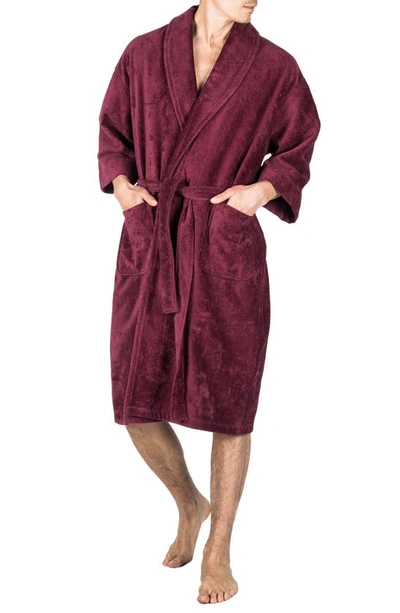 Shop Majestic Terry Velour Robe In Port
