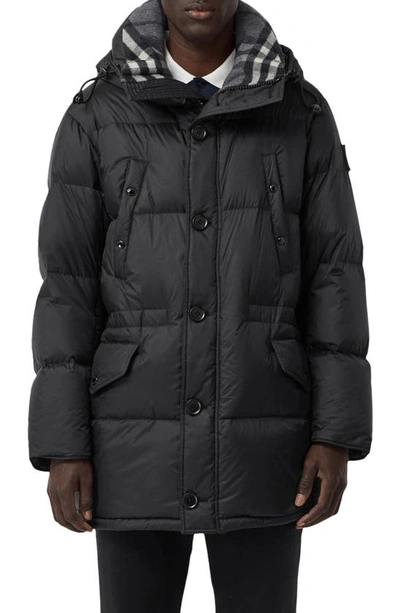 Burberry Lockwood Longline Puffer Jacket In Black | ModeSens