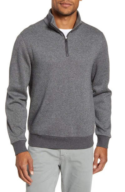 Shop Zachary Prell Braemore Fleece Lined Quarter Zip Pullover In Grey