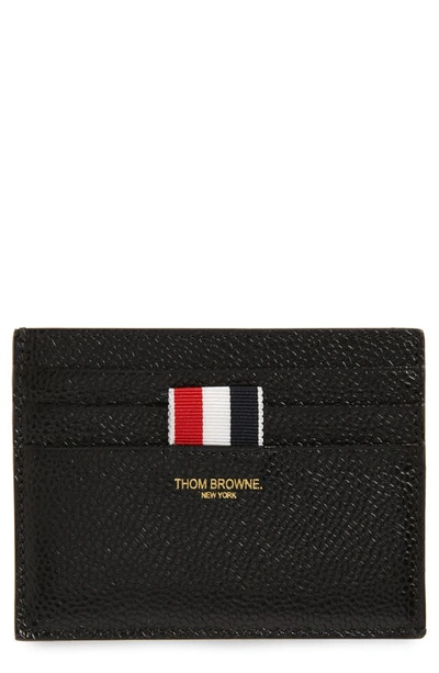 Shop Thom Browne Leather Card Case In Black