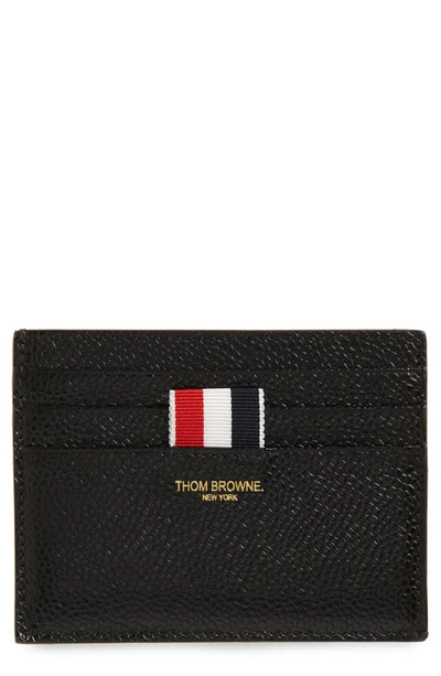Thom Browne Leather Card Case In Black