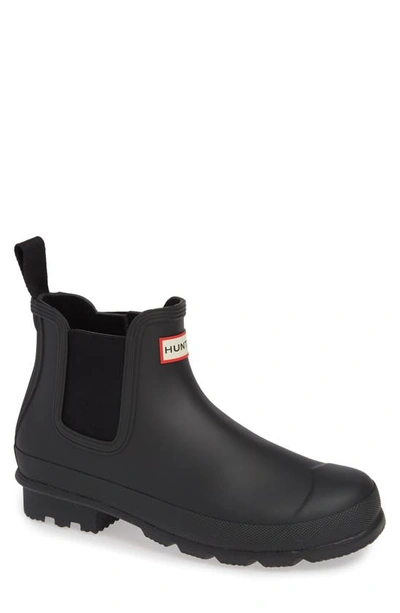 Shop Hunter 'original' Waterproof Chelsea Rain Boot In Black/ Black