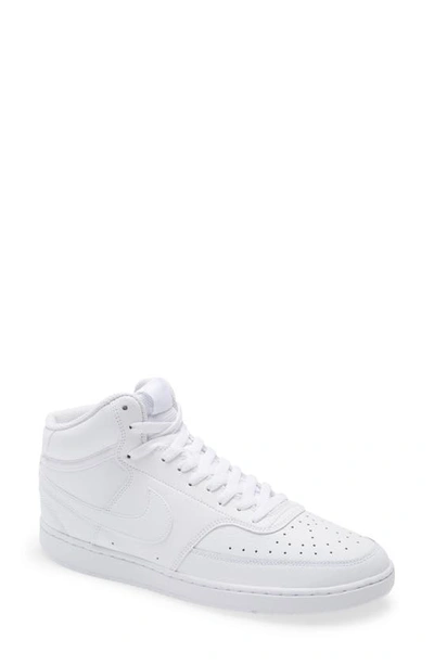 Shop Nike Court Vision Mid Sneaker In White/ White