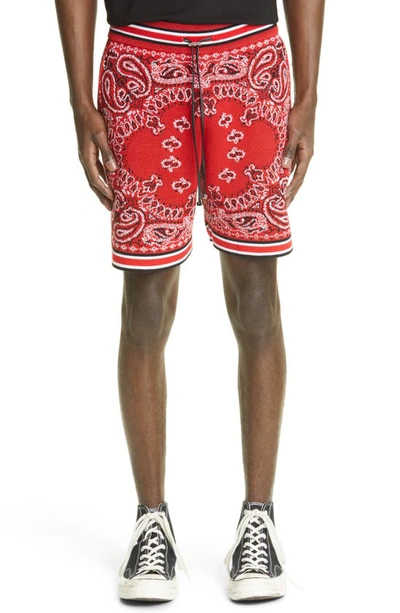 Amiri Men's Drawstring Bandana-print Shorts In Red | ModeSens