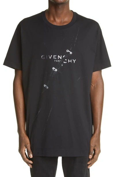 Shop Givenchy Trompe L'oeil Ring Logo Graphic Tee In Black