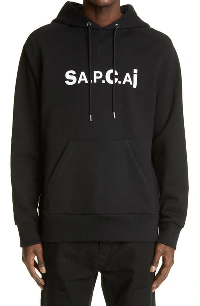 Shop A.p.c. X Sacai Taiyo Logo Hoodie In Black