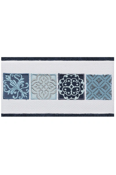 Linum Home Vivian Embellished Bath Towel In Midnight Blue