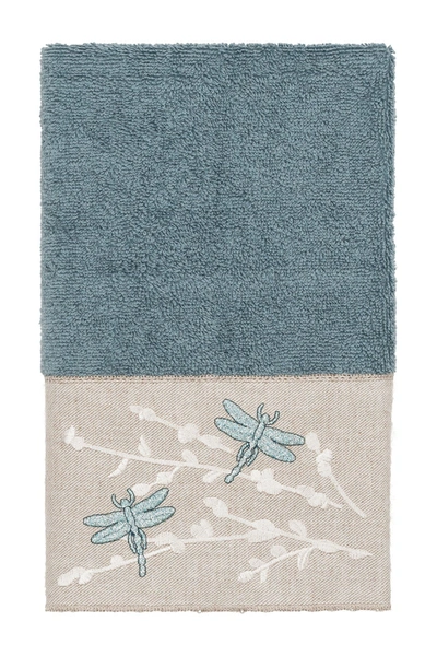 Shop Linum Home Braelyn Embellished Hand Towel In Teal