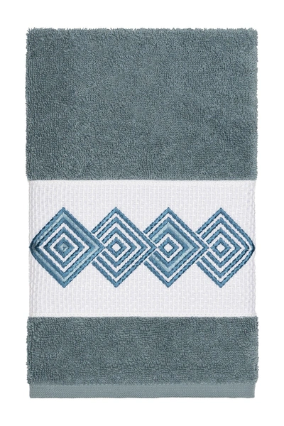 Linum Home Noah Embellished Hand Towel In Teal