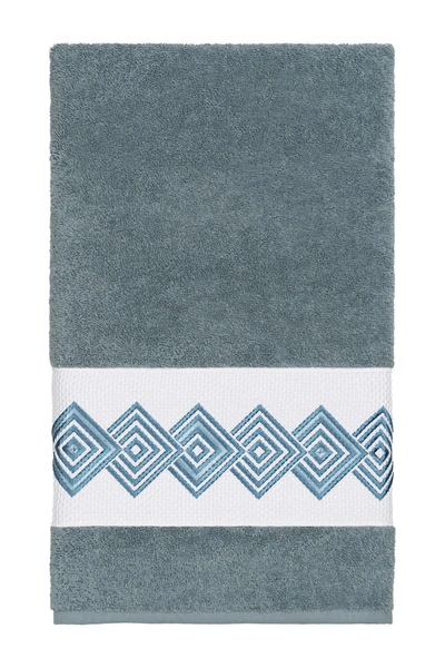 Shop Linum Home Noah Embellished Bath Towel In Teal