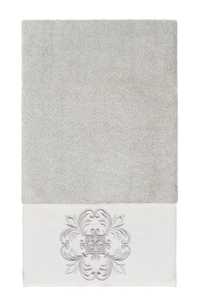 Linum Home Alyssa Embellished Bath Towel In Light Gray