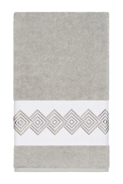 Linum Home Noah Embellished Bath Towel In Light Grey
