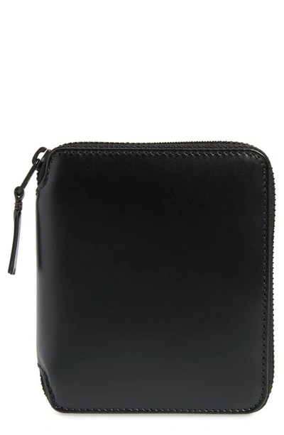 Shop Comme Des Garçons Zip Around Leather Wallet In Black