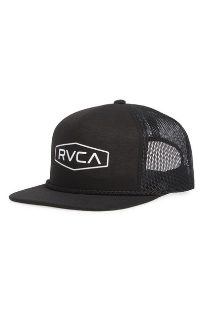 Shop Rvca Logo Trucker Hat In Black