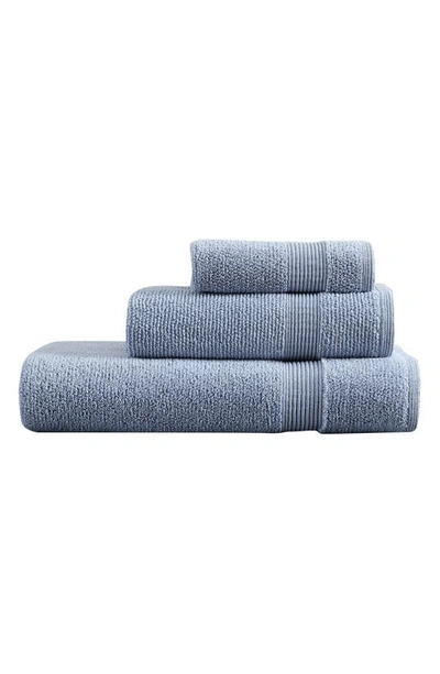 Shop Vera Wang Splendid Bath Towel, Hand Towel & Washcloth Set In Blue Iris