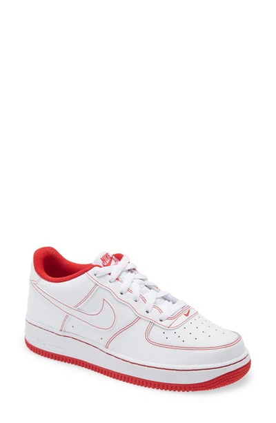 Shop Nike Kids' Air Force 1 Sneaker In White/ White/ Red