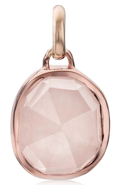 Shop Monica Vinader Siren Semiprecious Stone Pendant Charm In Rose Gold/ Rose Quartz