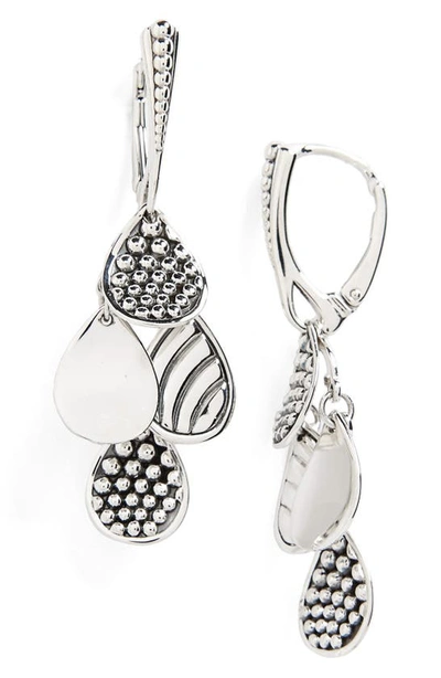 Shop Lagos Caviar Tiered Drop Earrings In Silver