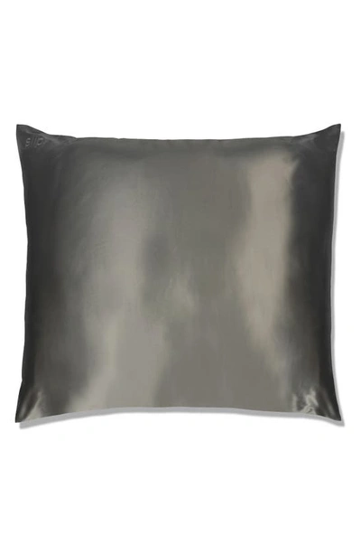 Shop Slip Pure Silk Euro Pillowcase In Charcoal