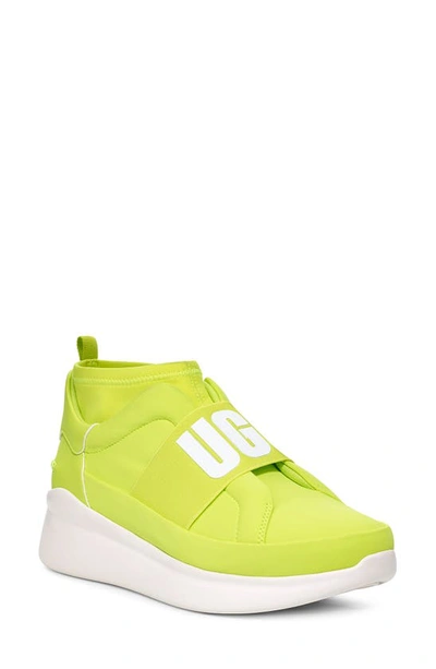 Shop Ugg Neutra Sock Sneaker In Neon Yellow