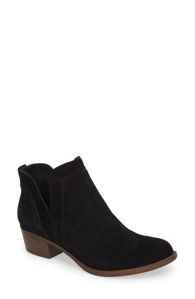 Shop Lucky Brand Bebhina Waterproof Western Bootie In Black Suede