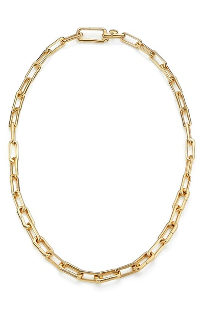 Monica Vinader Alta Capture Charm 18ct Gold-vermeil Link Necklace In Yellow Gold