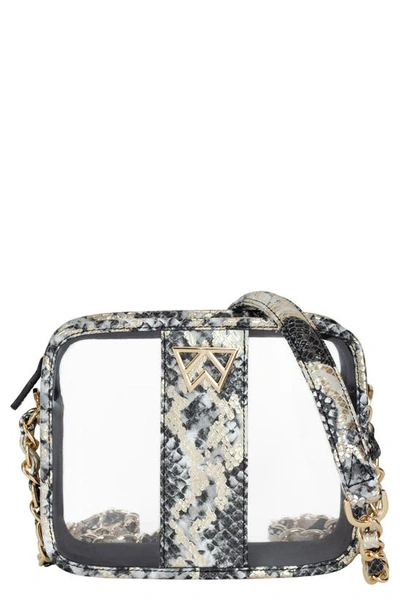 Shop Kelly Wynne Clear Mingle Mingle Mini Crossbody Bag In Black/ Gold Multi