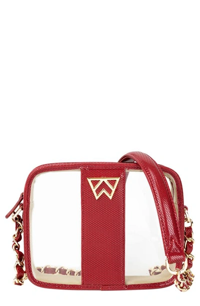 Shop Kelly Wynne Clear Mingle Mingle Mini Crossbody Bag In Red Haute