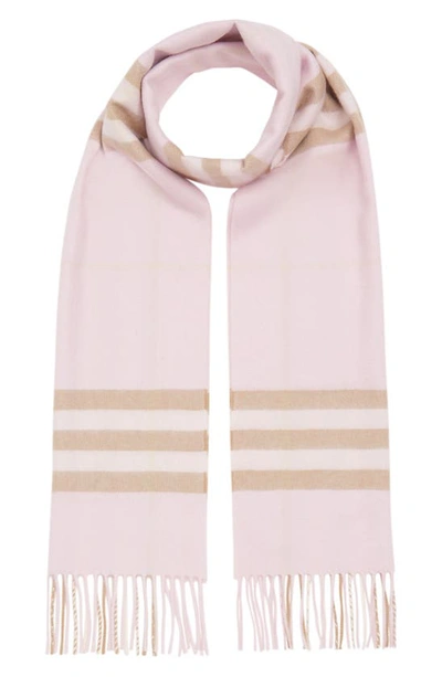 Shop Burberry Giant Icon Check Cashmere Scarf In Alabaster