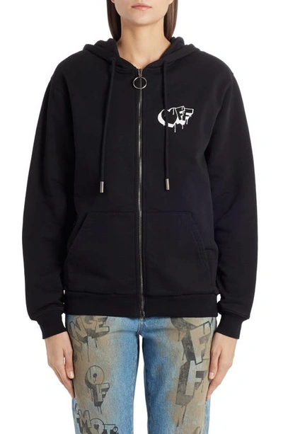 Shop Off-white Markers Graphic Hoodie In Black White