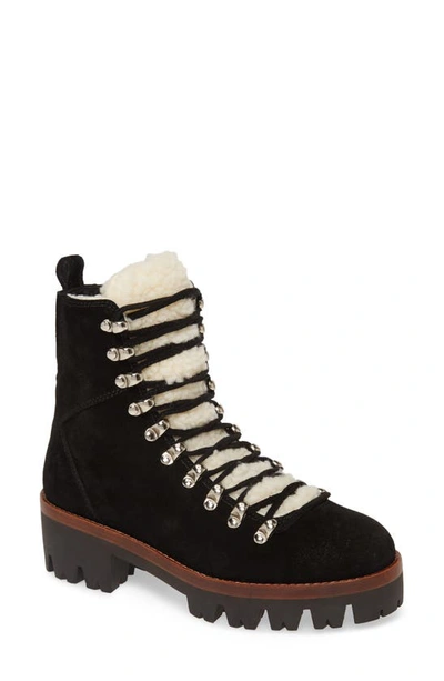 Shop Jeffrey Campbell Culvert Boot In Black Suede Ivory