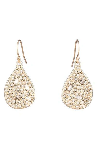 Shop Alexis Bittar Crystal Encrusted Teardrop Earrings In Gold