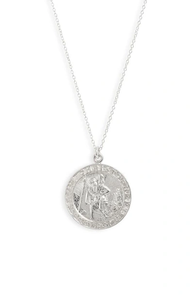 Shop Set & Stones Saint Christopher Necklace In Silver
