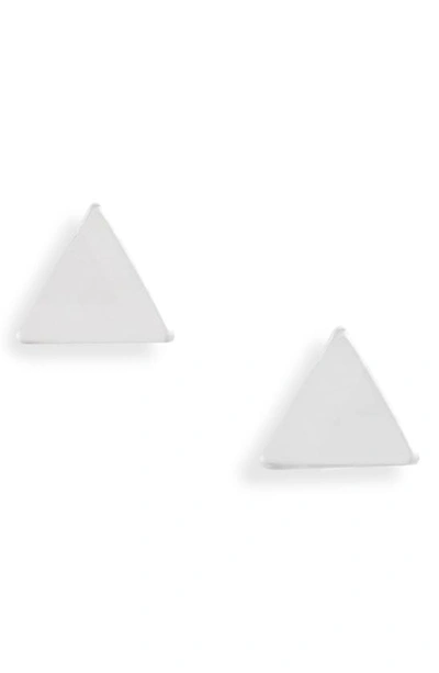 Shop Set & Stones Lucca Triangle Stud Earrings In Silver