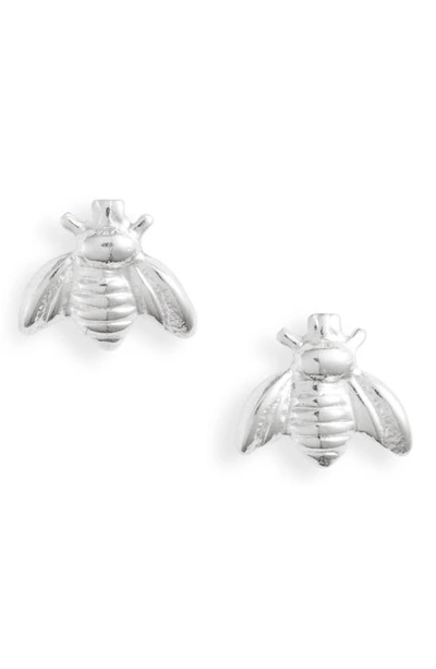 Shop Set & Stones Beatriz Bee Stud Earrings In Silver