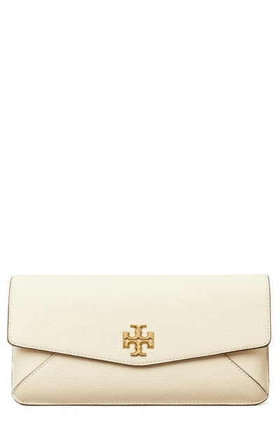 Shop Tory Burch Kira Leather Clutch In New Ivory