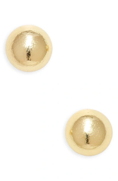 Shop Argento Vivo Sterling Silver Teeny Ball Stud Earrings In Gold