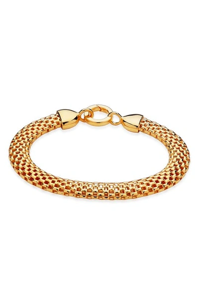 Shop Monica Vinader Heirloom Woven Wide Chain Bracelet In Yellow Gold