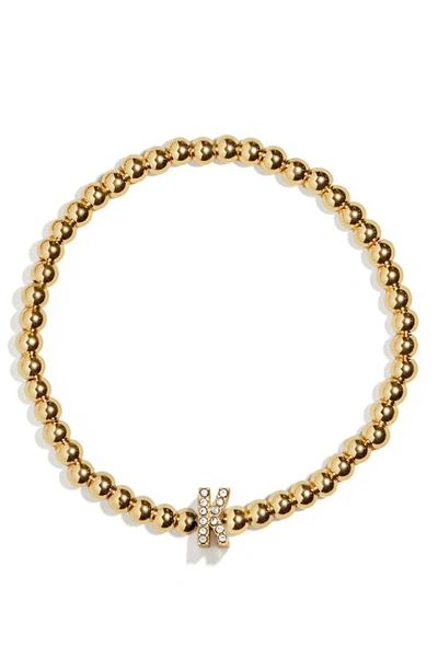 Baublebar Pisa Initial Beaded Bracelet In Gold K