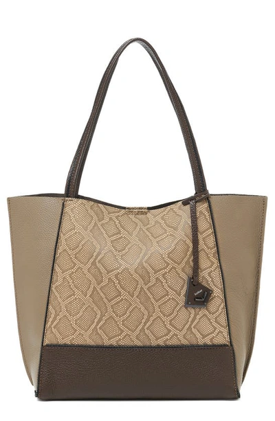 Shop Botkier Soho Colorblock Leather Tote In Truffle Snake