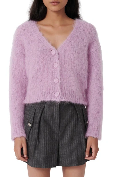 Shop Maje Cardigan Sweater In Parme
