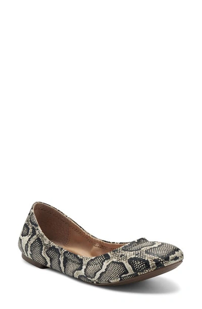 Shop Lucky Brand 'emmie' Flat In Natural Leather Multi