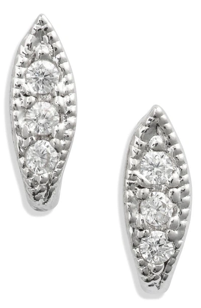 Shop Set & Stones Kym Cubic Zirconia Stud Earrings In Silver